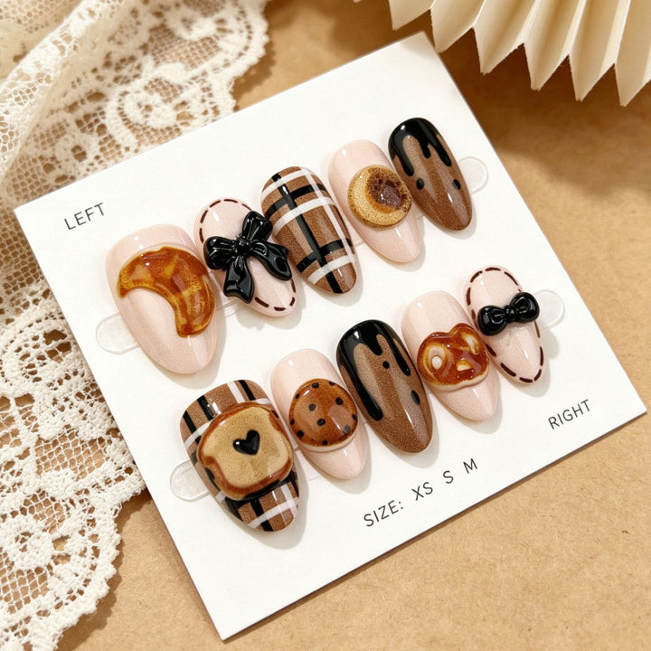 Gourmet Dessert-Themed Press-On Nail Art Set