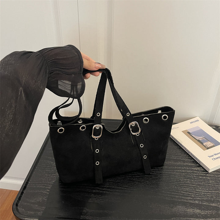 Stylische Minimalistische Wildleder-Tote-Tasche