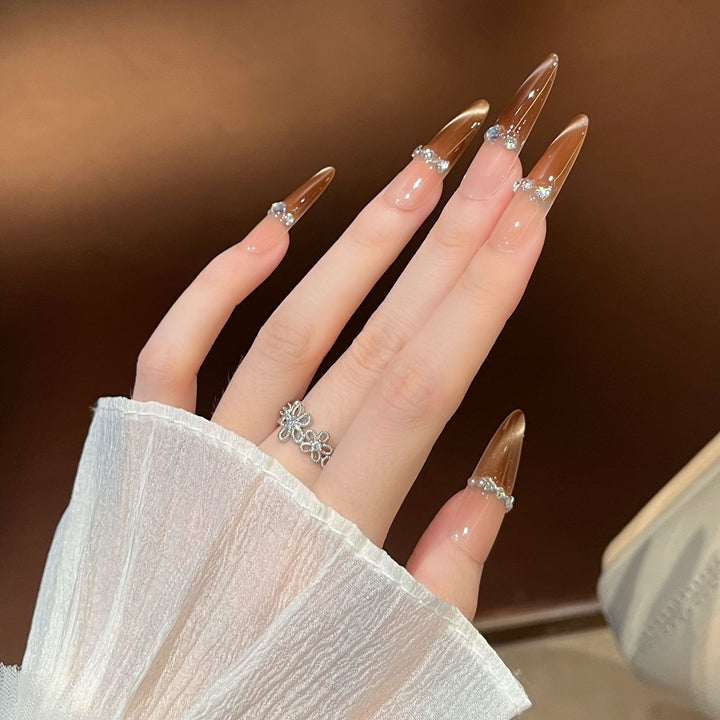 Glamouröse Lange Stiletto Press-On Nagelverlängerungen Karnz 1787316087