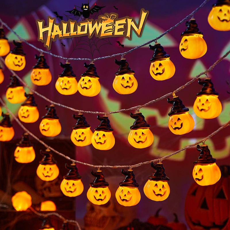 Dekorative Halloween Lichterkette mit Kürbis-Motiven Karnz