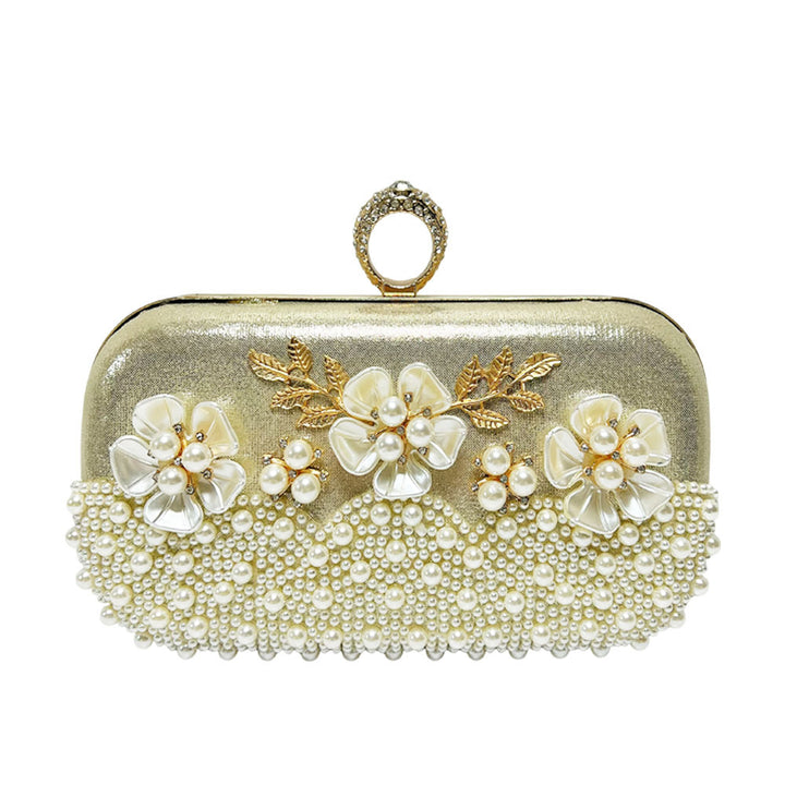 Elegante perlenverzierte Abendtasche