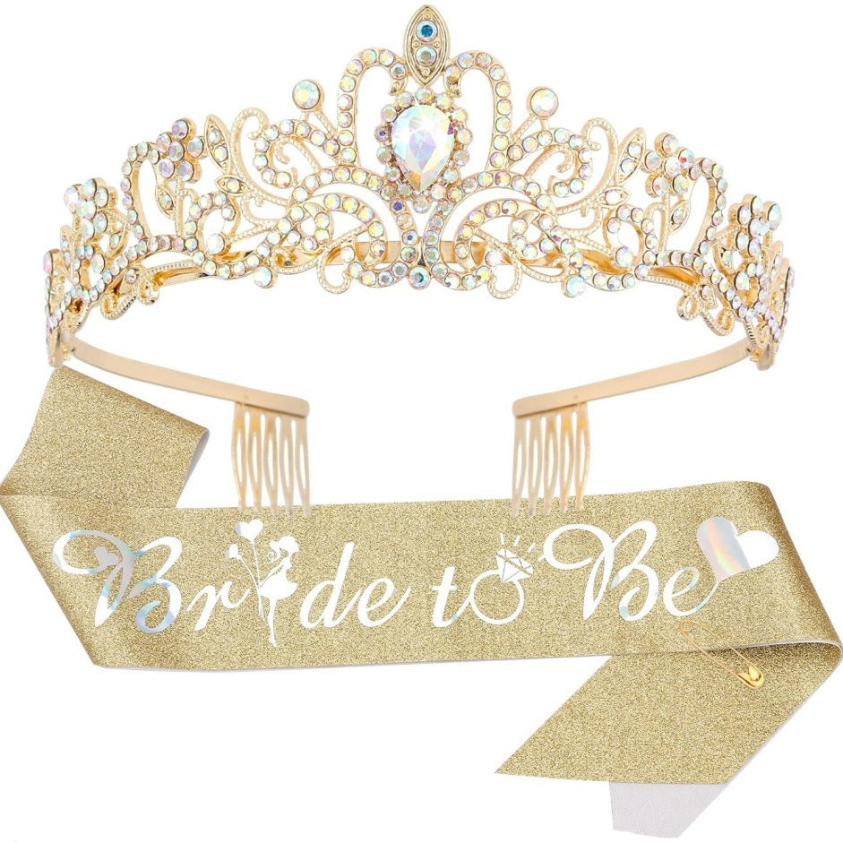 Damen Elegante Tiara mit Personalisiertem Sash Karnz