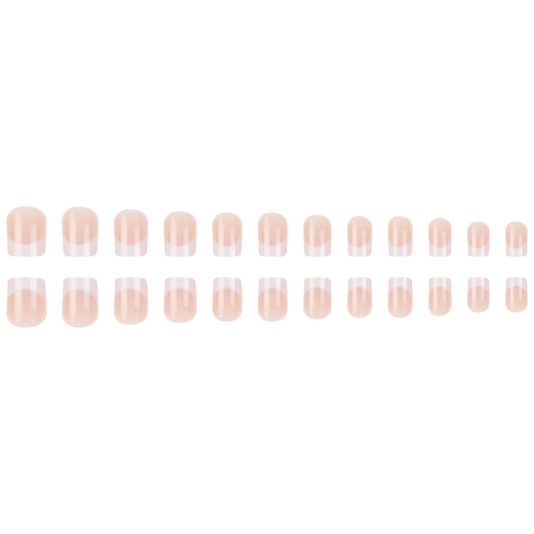 Elegantes French Tip Press-On-Nagelset Karnz