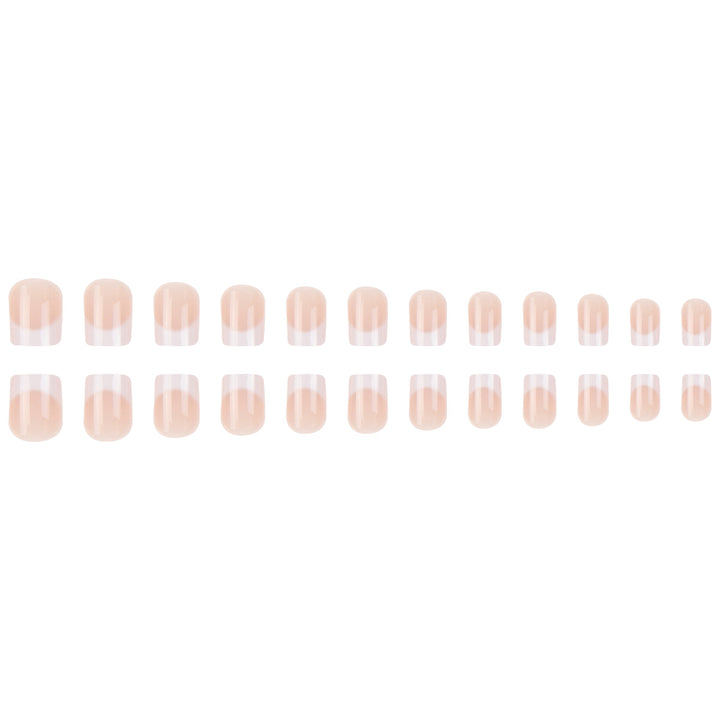 Elegantes French Tip Press-On-Nagelset Karnz