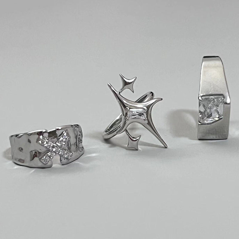Trendiger Offener Ring mit Zirkonia-Akzent Karnz