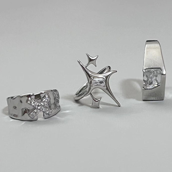 Trendiger Offener Ring mit Zirkonia-Akzent Karnz