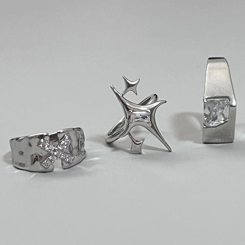 Trendiger Offener Ring mit Zirkonia-Akzent Karnz