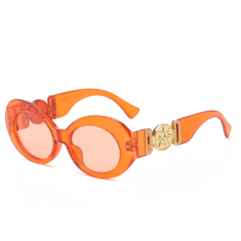 Damen modische Sonnenbrille mit auffälligen goldenen Akzenten Karnz