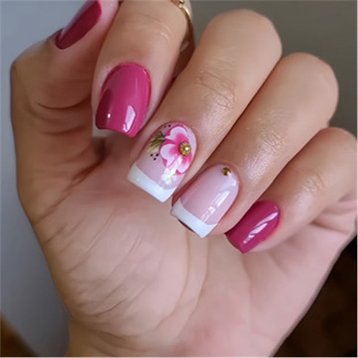 Künstlerisches Press-On-Nagelset mit Premium-Verzierungen Karnz