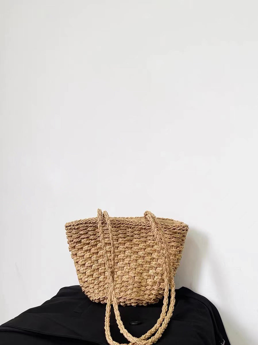 Damen Handgefertigte natürliche Basttasche Karnz