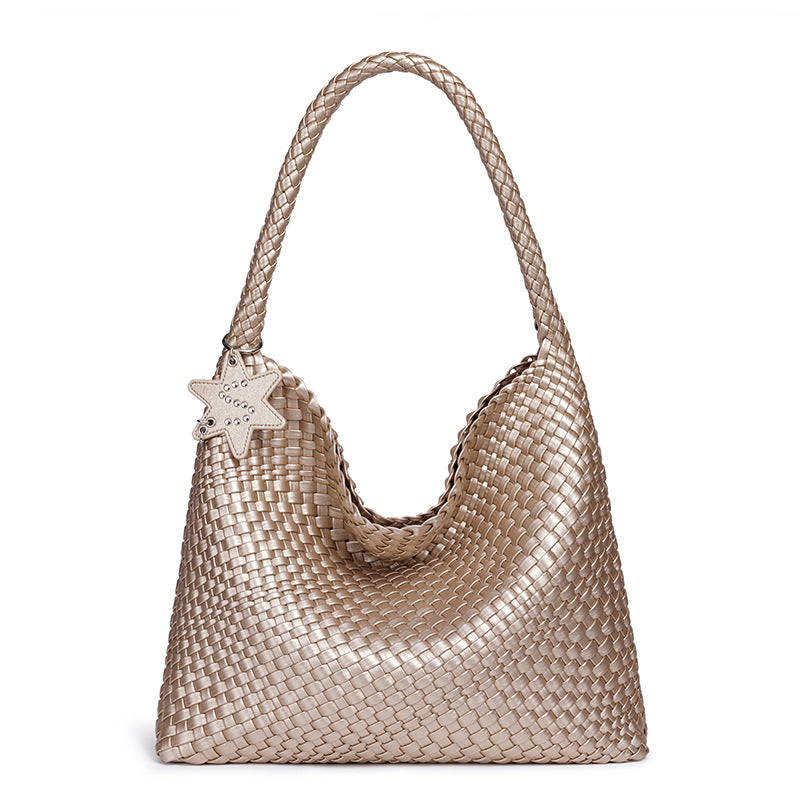 Geflochtene vegane Leder Hobo-Handtasche Karnz
