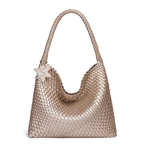 Geflochtene vegane Leder Hobo-Handtasche Karnz