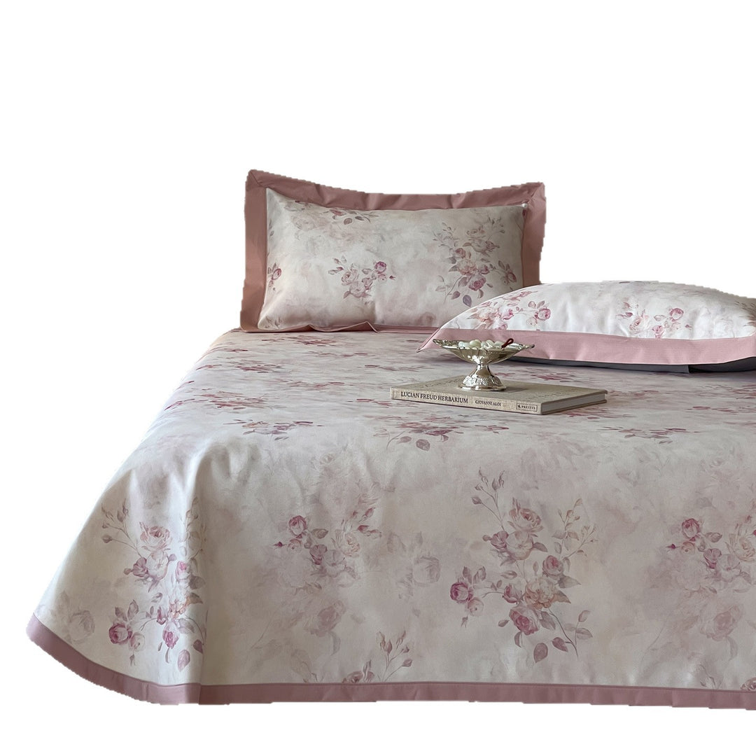 Luxuriöses Satin-Bettwäsche-Set mit floraler Jacquard-Webung und breiter Satinkante