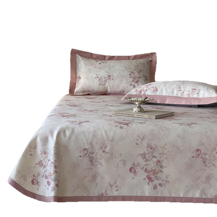 Luxuriöses Satin-Bettwäsche-Set mit floraler Jacquard-Webung und breiter Satinkante