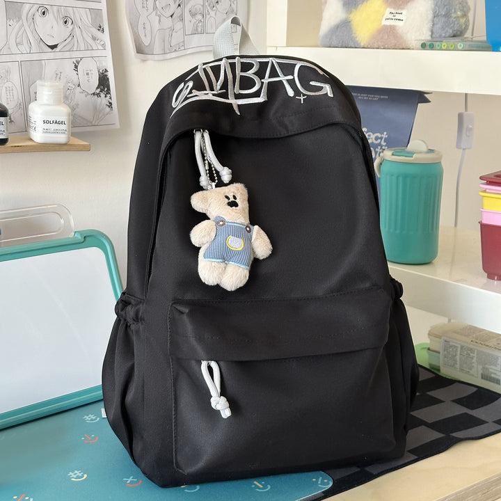 Lässiger Rucksack mit süßem Plüsch-Schlüsselanhänger Karnz