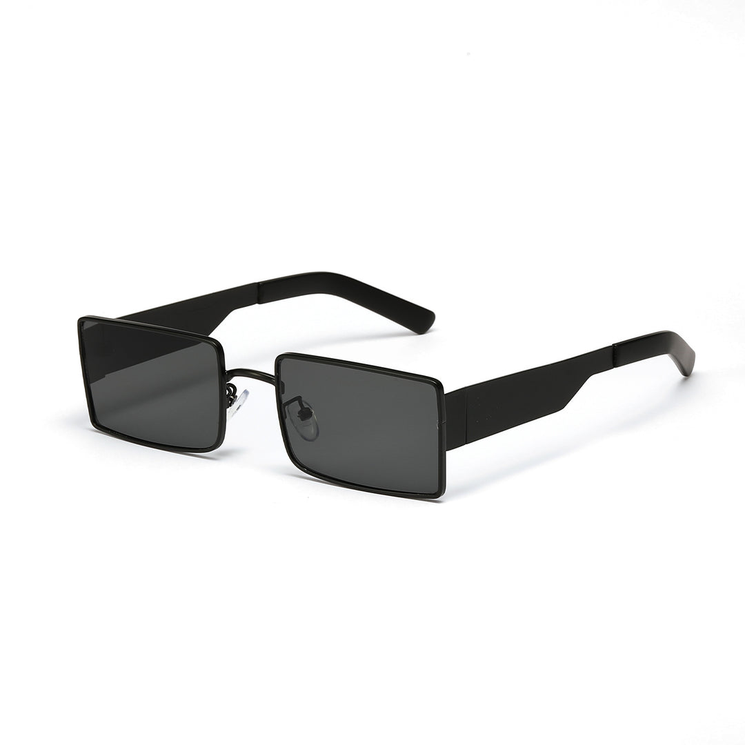 Damen stilvolle rechteckige Sonnenbrille mit modernem Metallgestell Karnz