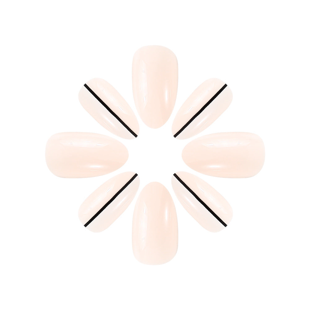 Elegante Geometrische Press-On Nagelkunst Karnz