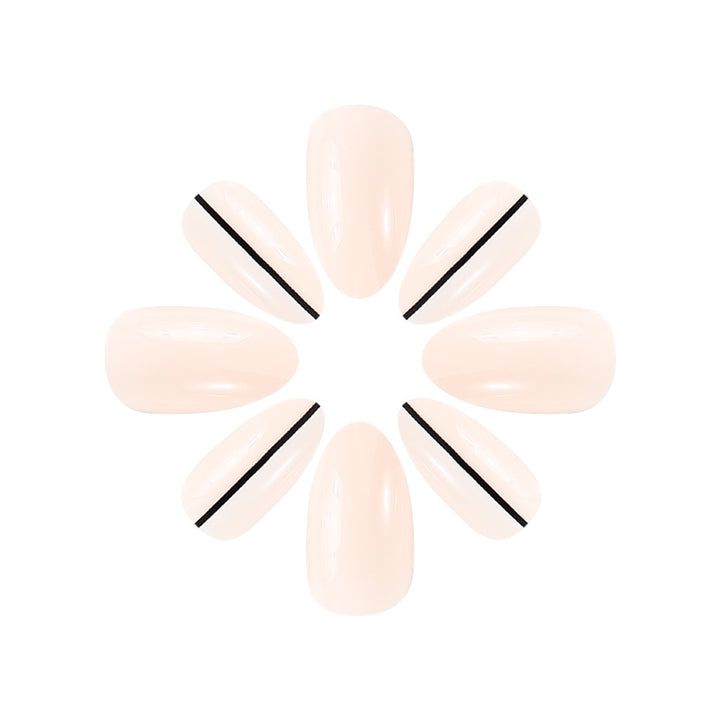 Elegante Geometrische Press-On Nagelkunst Karnz