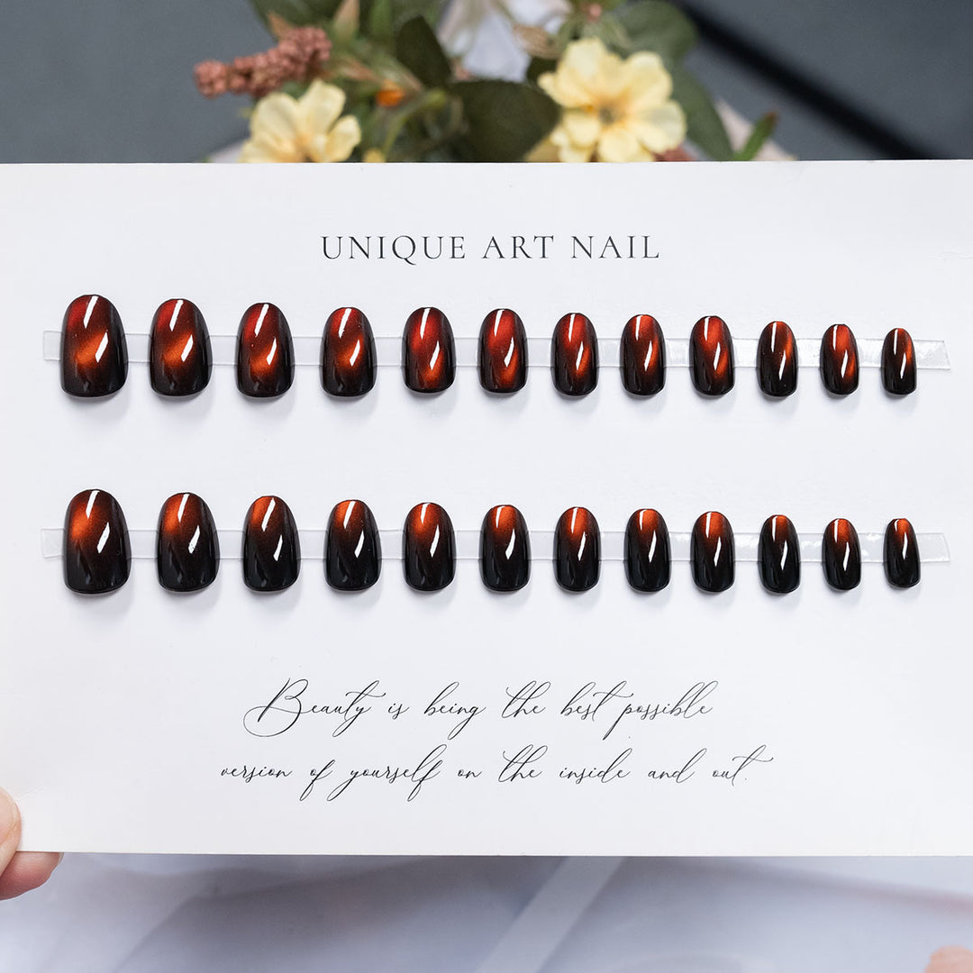 Glänzendes, langanhaltendes Press-On-Nagelset