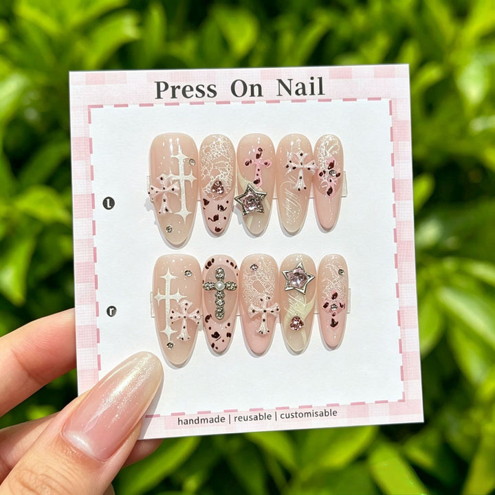 Anpassbare Glitter-Akzent Press-On Nägel