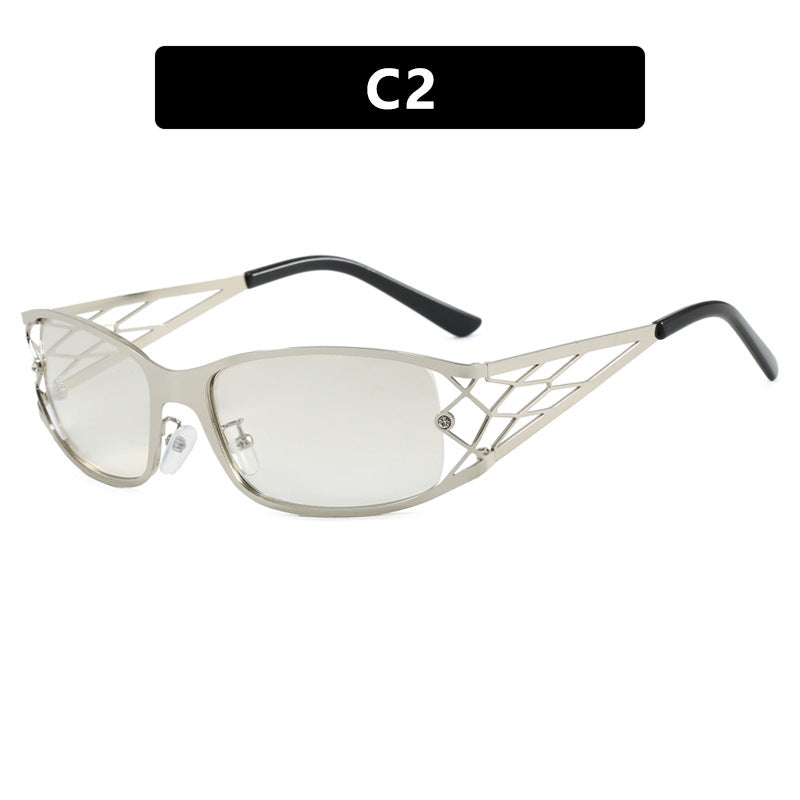 Damen modische Sonnenbrille mit strukturierendem Design und UV-Schutz Karnz