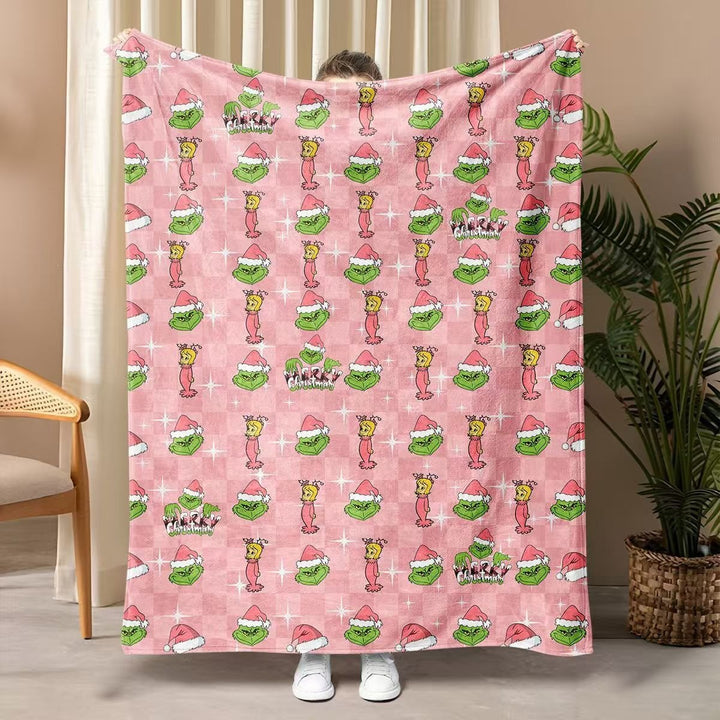 Fun Grinch-Themen Fleece-Wurfdecke