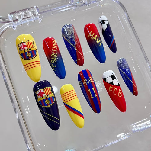 Sports-Themed Stiletto Presse-Nägel Karnz