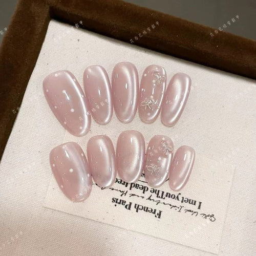 Chic Französische Tip Press-On Nagelset Karnz