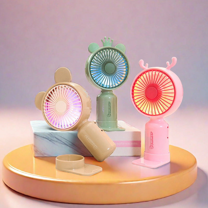 Damen Tragbarer LED-Handventilator im kreativen Tierdesign Karnz
