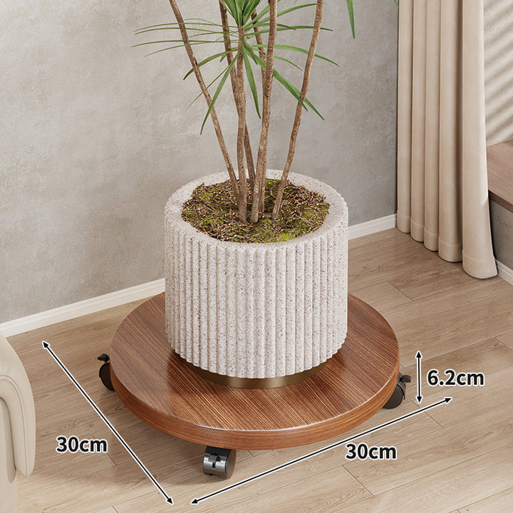 Runder Holzkugelrollen Pflanzen Caddy