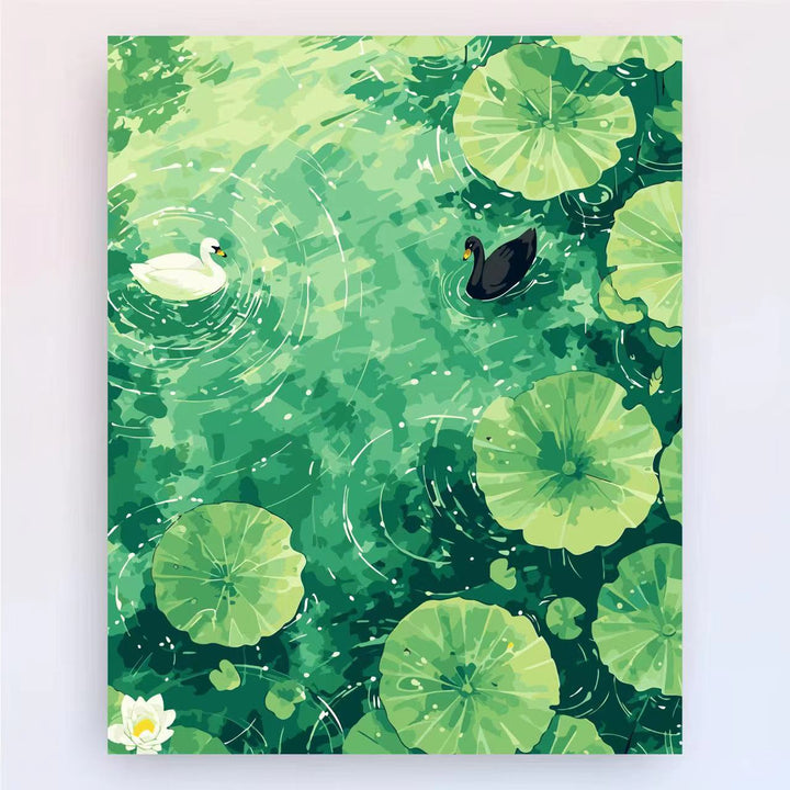 Zeitgenössischer Lotus-Blumen-Canvas-Kunstdruck Karnz