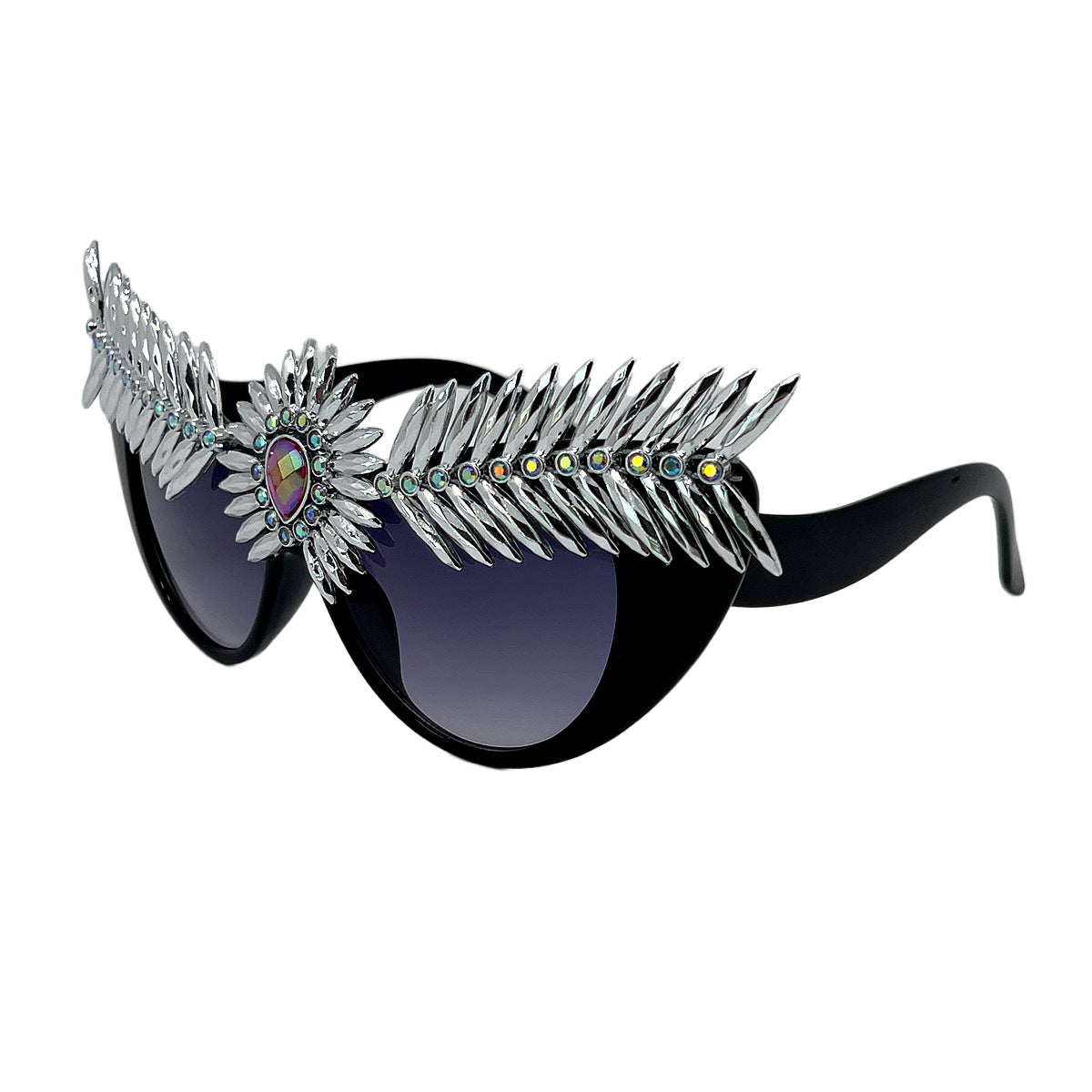 Damen extravagante statement Sonnenbrille mit einzigartigem Schmuckrahmen Karnz