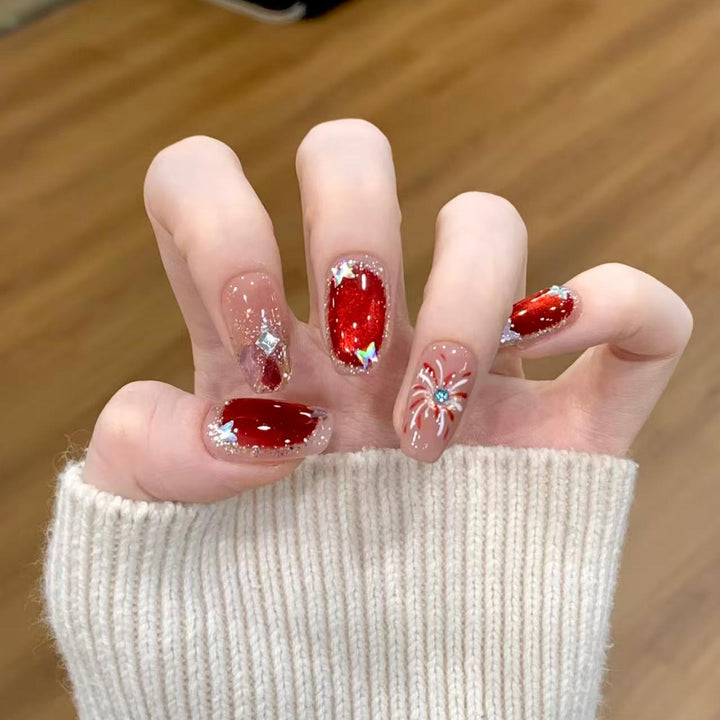 Premium Glitzernde Press-On Nagelerweiterungen Karnz