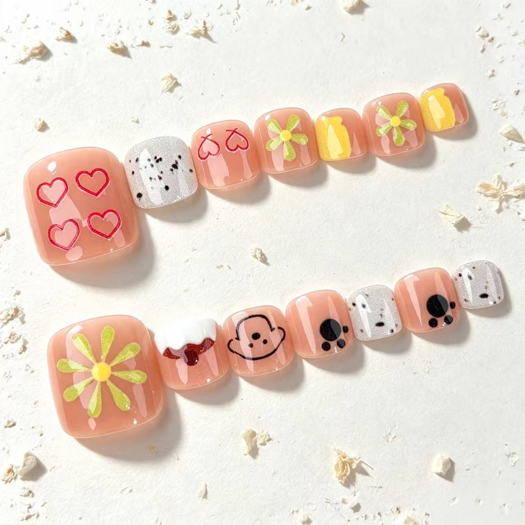 Dekoratives Cartoon-Thema Press-On Nail Set