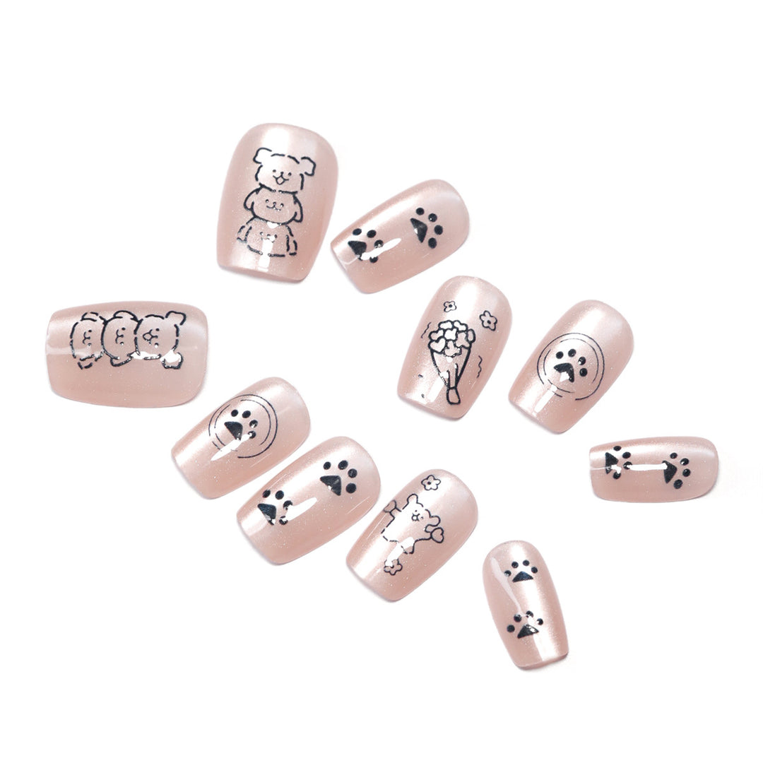 Künstliche Nagelkunst mit verspielten Tiermotiven Karnz