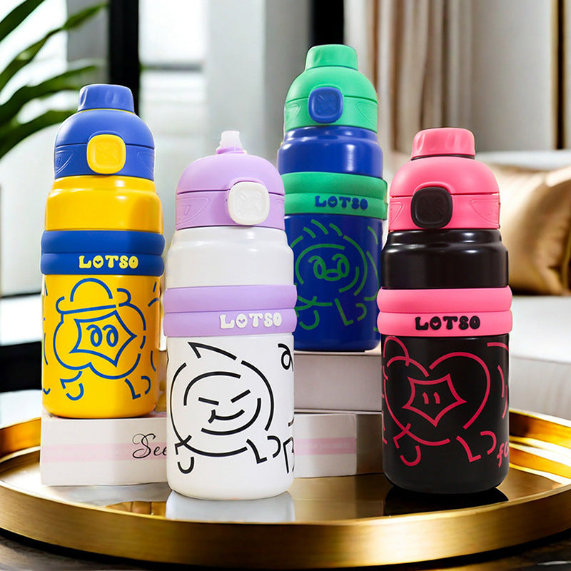 Damen Isolierte Trinkflasche mit lustigem Charakterdesign Karnz