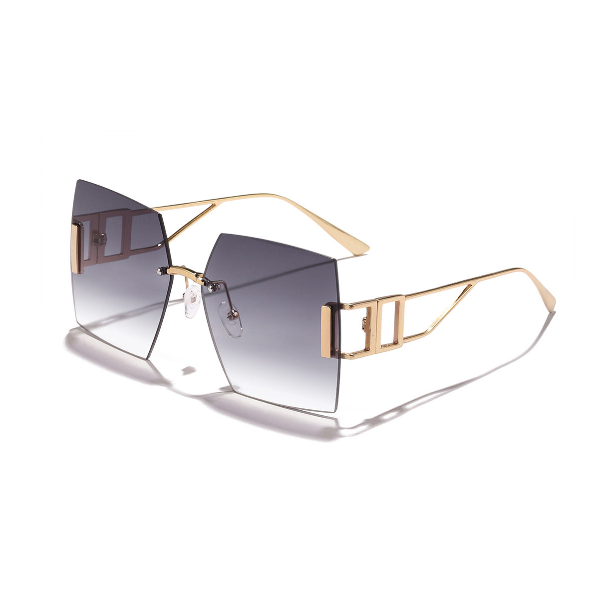 Damen quadratische Sonnenbrille mit luxuriösem Metallrahmen Karnz