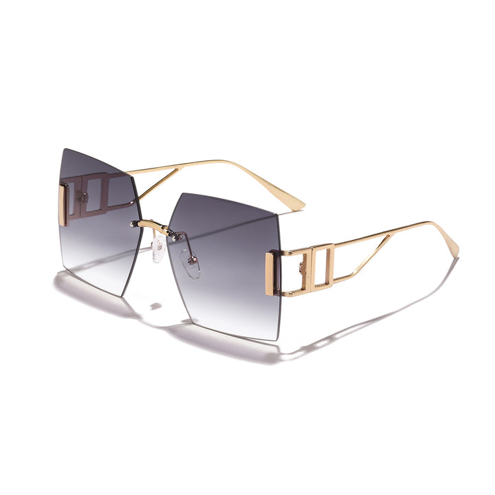 Damen quadratische Sonnenbrille mit luxuriösem Metallrahmen Karnz
