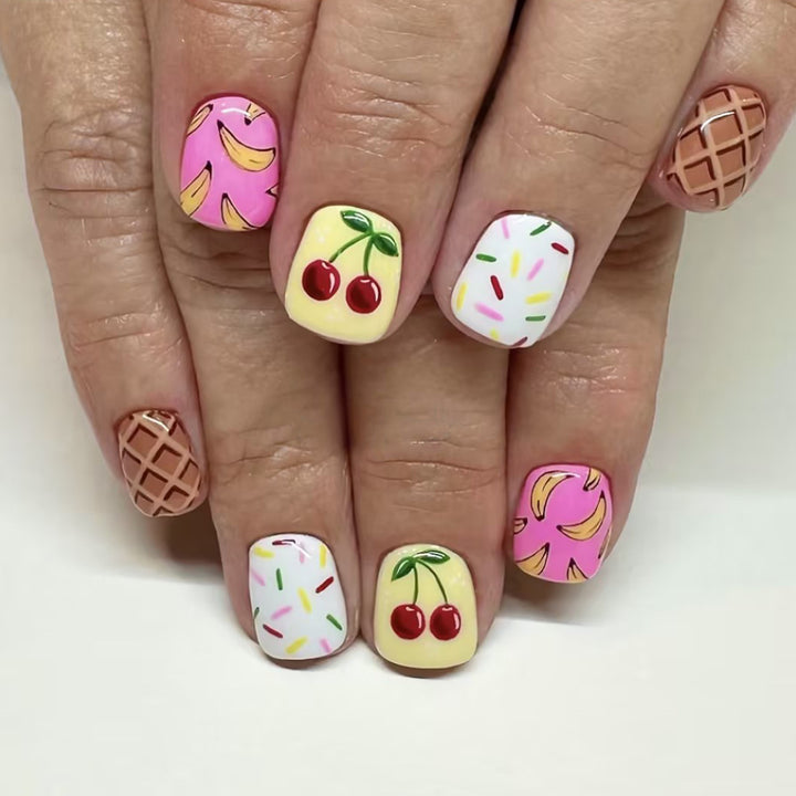 Spaß Obst-Thema Press-On Nagelkunst Set Karnz