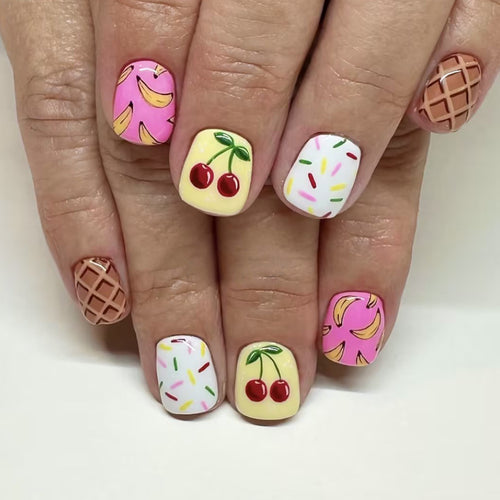 Spaß Obst-Thema Press-On Nagelkunst Set Karnz