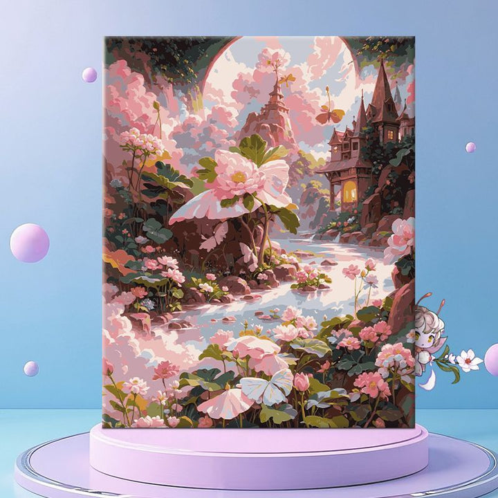 Verspielt Florale Fantasie Leinwand Wanddekoration Karnz