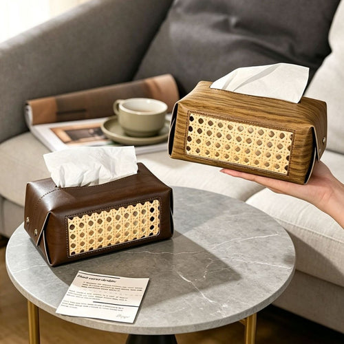 Dekorativer Rattan Muster Papiertaschenhalter Karnz