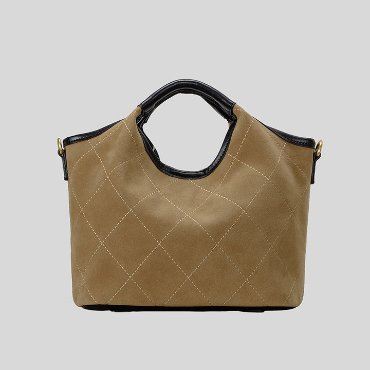 Gepolsterte Wildleder-Handtasche