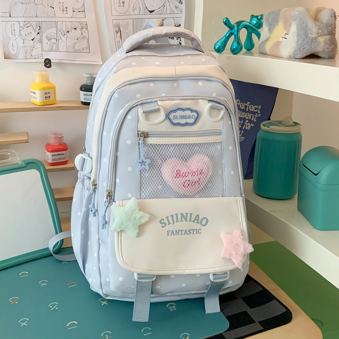 Stylische Pünktchen Schultasche Karnz