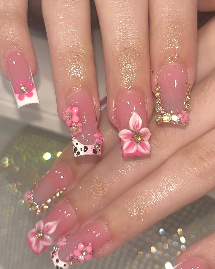 Künstlerisches Blumenpress-on Nageldesign Karnz 1789389515