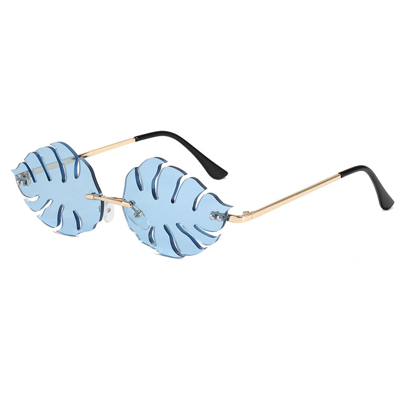 Damen modische Sonnenbrille mit markantem Blattdesign Karnz