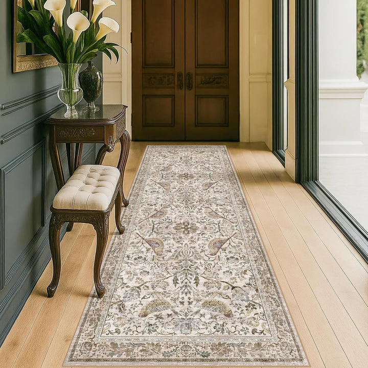 Eleganter im Vintage-Stil inspirierter Läufer Teppich