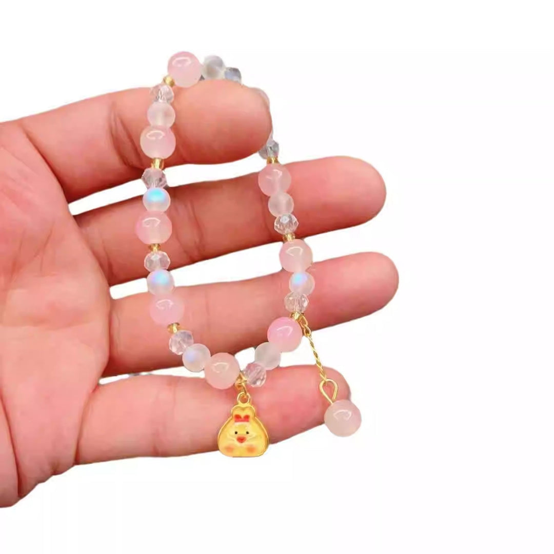 Verspieltes Armband mit Bunten Glasperlen und Anhänger Karnz