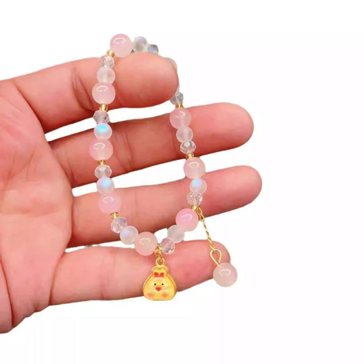 Verspieltes Armband mit Bunten Glasperlen und Anhänger Karnz