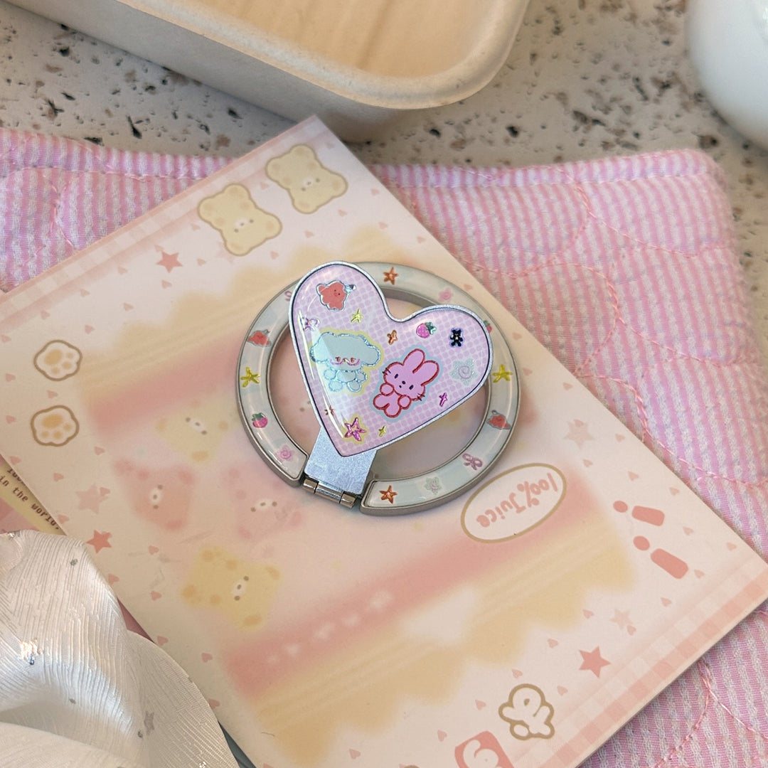 Herzförmiger Smartphone Fingerhalter mit Kawaii Design Karnz